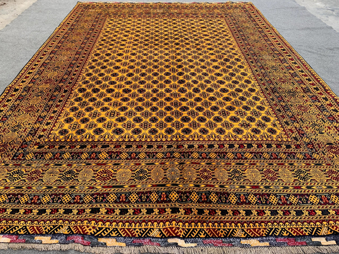 Amazing Large Yellow Rug, 8x11 Afghan Hand Knotted Wool Rug, High Quality Rug, Mowri design Rug, Good Pile Rug, Dining Room Living Room Rug.