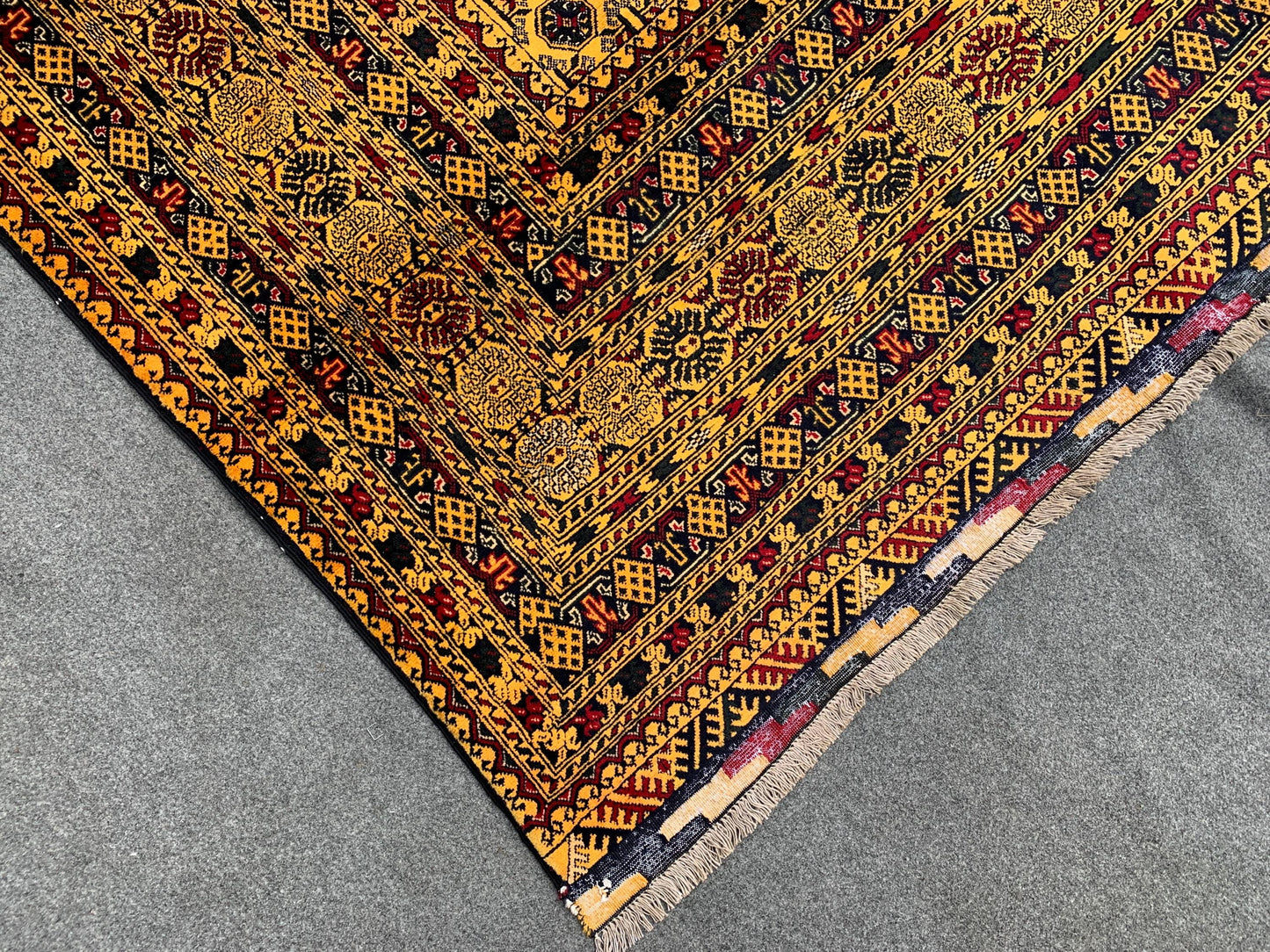 Amazing Large Yellow Rug, 8x11 Afghan Hand Knotted Wool Rug, High Quality Rug, Mowri design Rug, Good Pile Rug, Dining Room Living Room Rug.