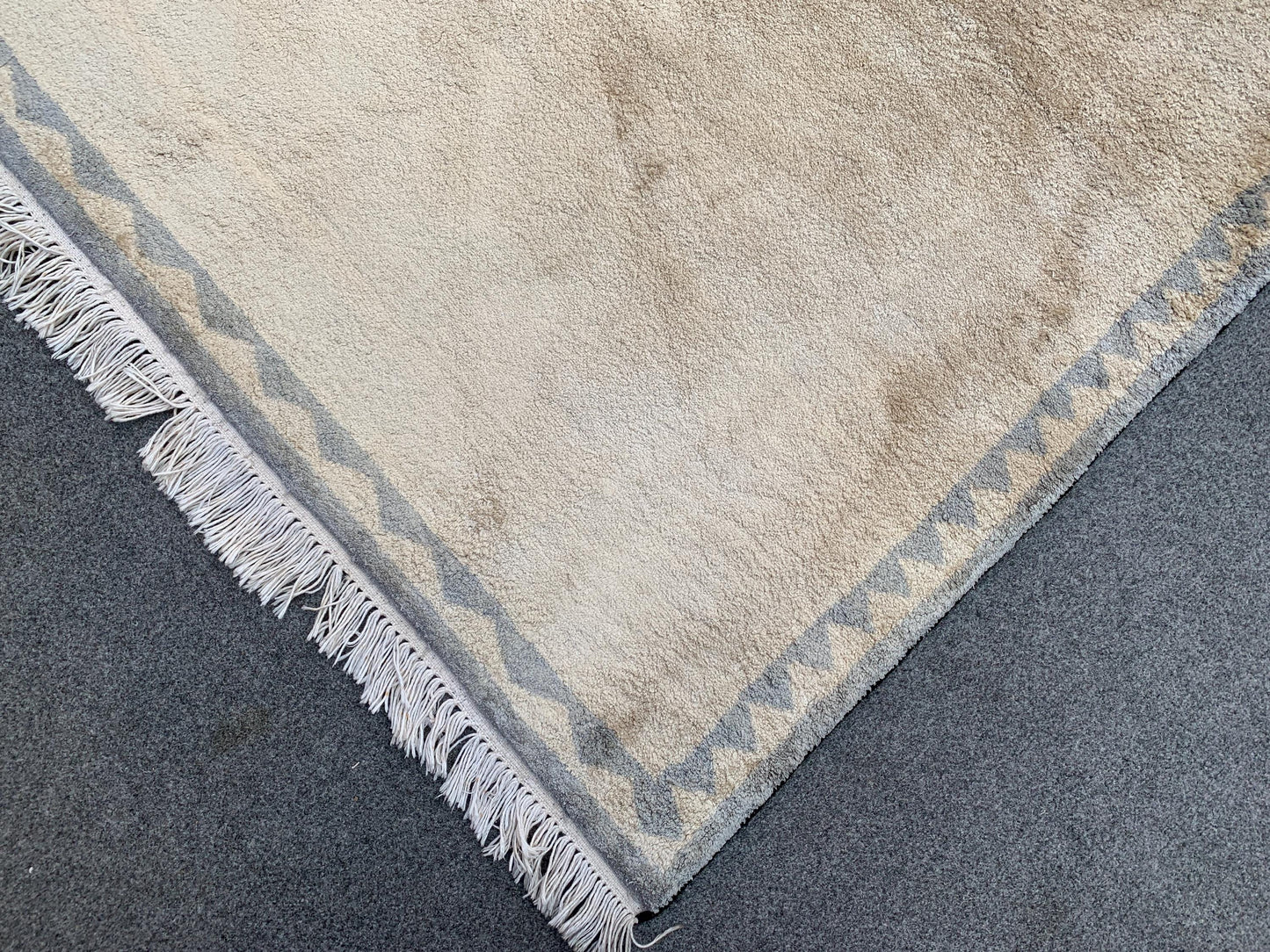 Beige Yellow Silk Rug 6x8 Ft Handmade Afghan Silk Rug, Geometric Area Rug, Turkmen Silk Rug, Soft Pile Rug, Rugs for Bedroom Living Room Rug