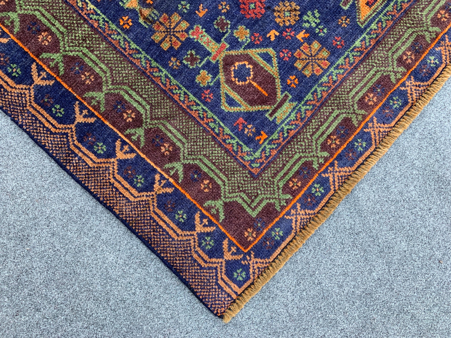 3x6 Ft Floral Vintage Rug, Natural Afghan Hand Knotted Rug, Herat Baluchi Rug, Oriental Wool Rug, One of a kind Rug, Bedroom Rug Hallway Rug