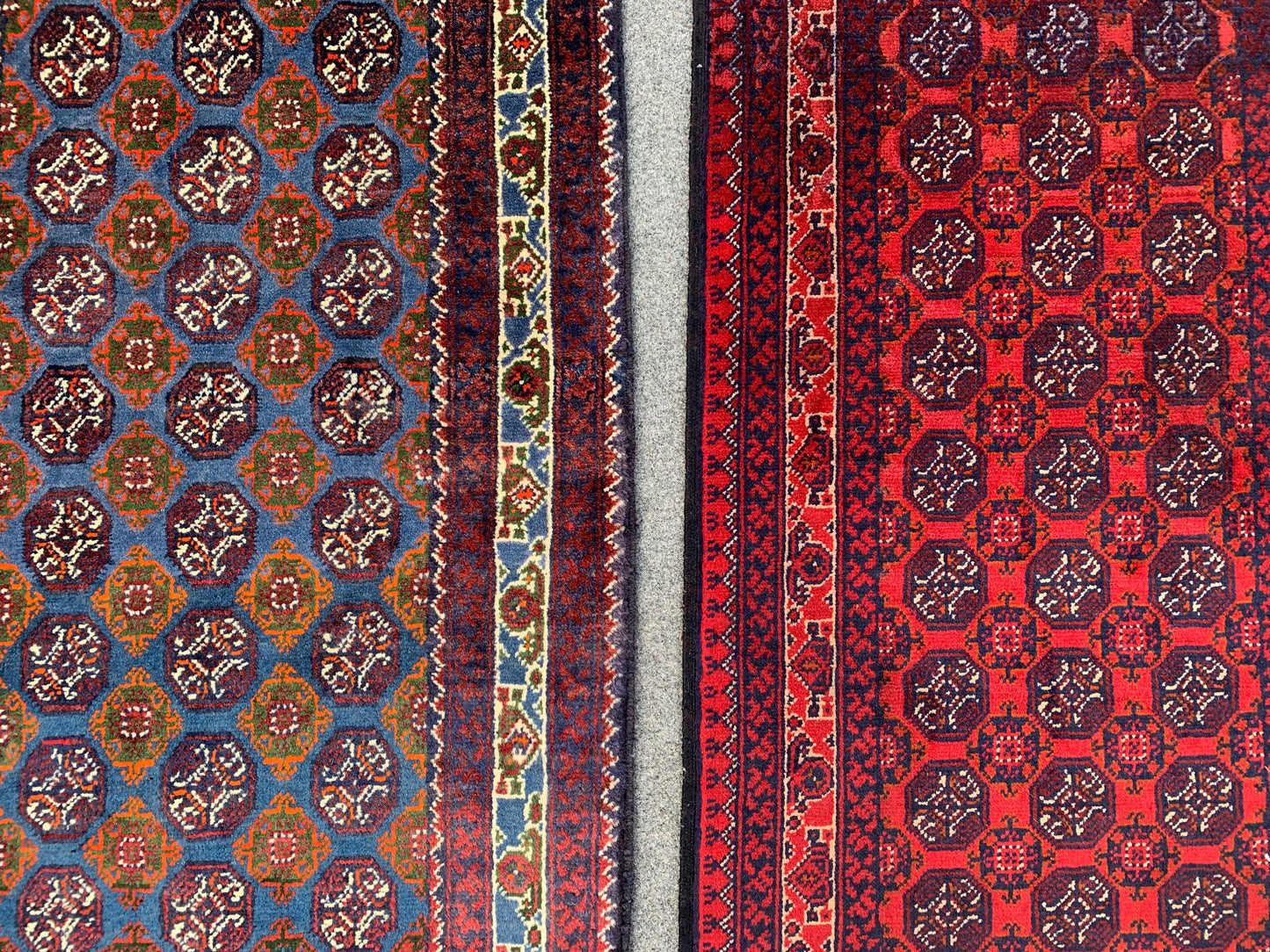 2x3 Ft Small Afghan Rug, Hand knotted Wool Rug, Khoja Roshni Rug Red Blue Rug, Small 2 Piece Rug, Oriental Rug, Rugs for Kitchen Hallway Rug