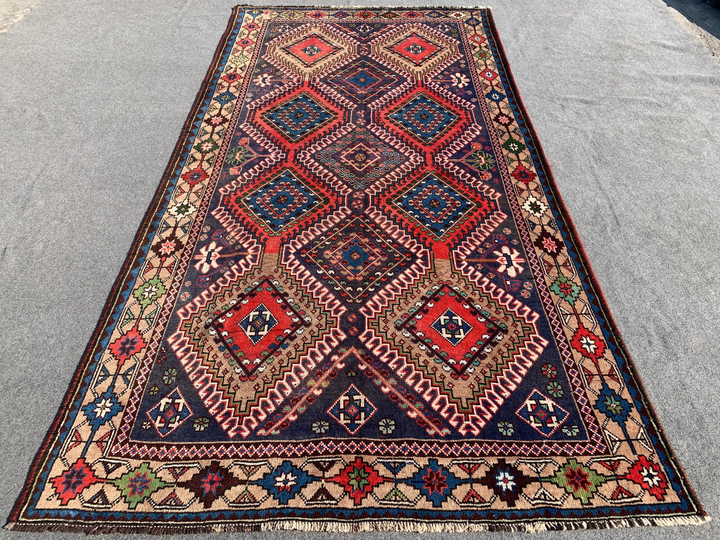 5x9 Ft Amazing Antique Rug, Afghan Handmade Wool Rug, Caucasian design Rug, Geometric Area Rug, Oriental Wool Rug, Bedroom Living Room Rug.