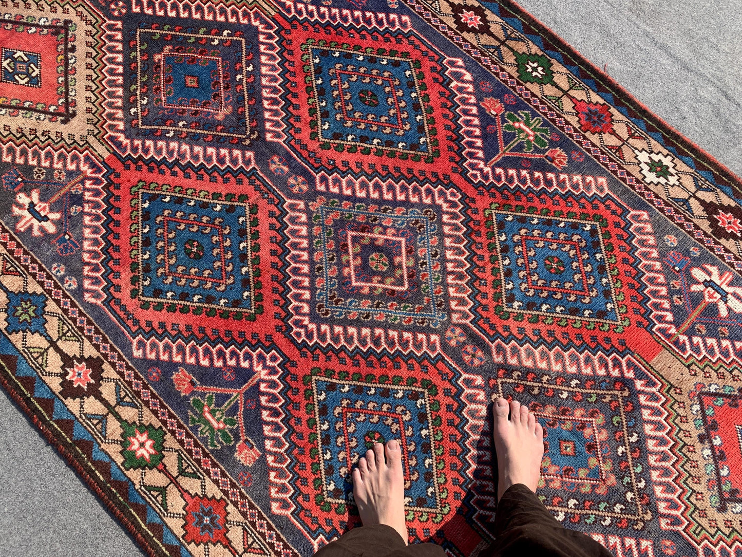 5x9 Ft Amazing Antique Rug, Afghan Handmade Wool Rug, Caucasian design Rug, Geometric Area Rug, Oriental Wool Rug, Bedroom Living Room Rug.