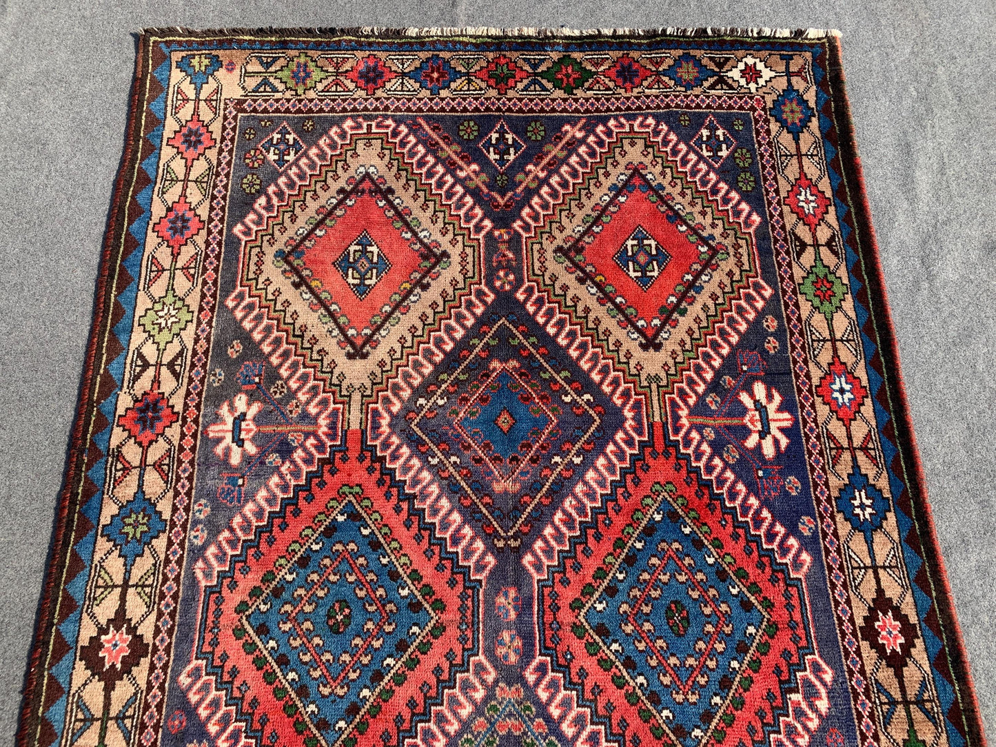 5x9 Ft Amazing Antique Rug, Afghan Handmade Wool Rug, Caucasian design Rug, Geometric Area Rug, Oriental Wool Rug, Bedroom Living Room Rug.