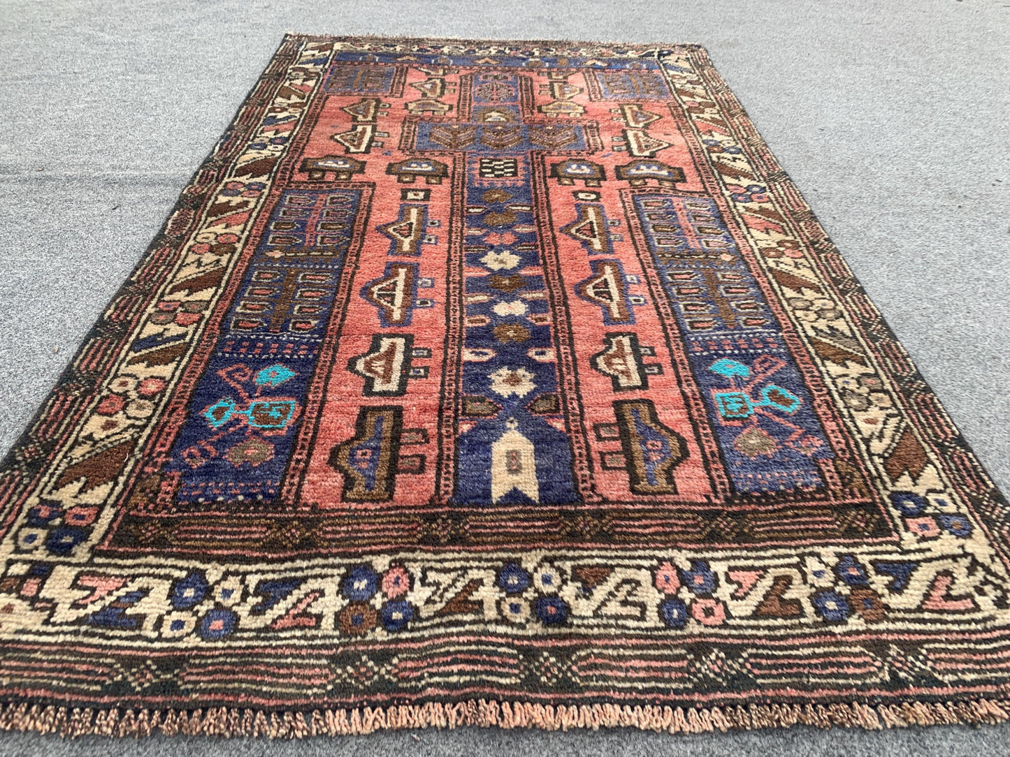 3x4 Ft Antique Rug, Pictorial Rug, Afghan Hand Knotted Rug, Oriental Wool Rug, Vintage Rug, Best for Kids Room Rug, Bedroom Rug, Office Rug.