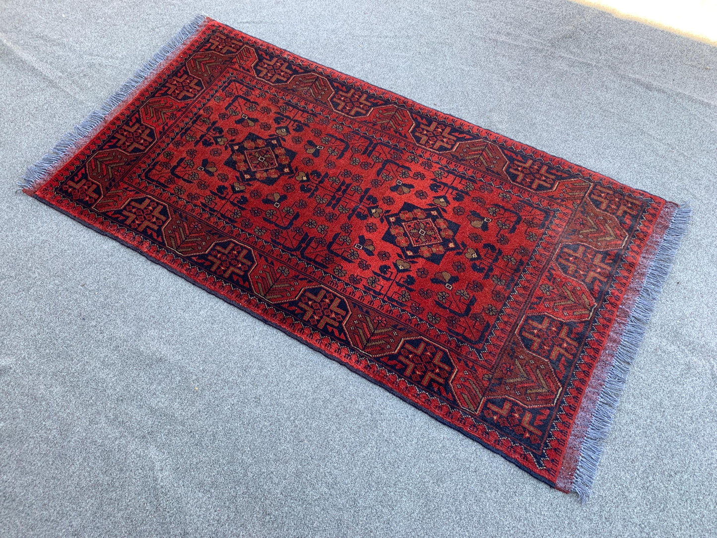 3x5 Ft Vintage Bukhara Rug, Afghan Handmade Wool Rug, Khal Muhammadi Rug, Oriental Rug, Home Decor Rug, Rugs for Bedroom Kitchen Hallway Rug