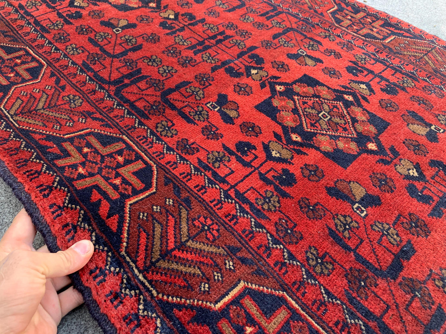 3x5 Ft Vintage Bukhara Rug, Afghan Handmade Wool Rug, Khal Muhammadi Rug, Oriental Rug, Home Decor Rug, Rugs for Bedroom Kitchen Hallway Rug