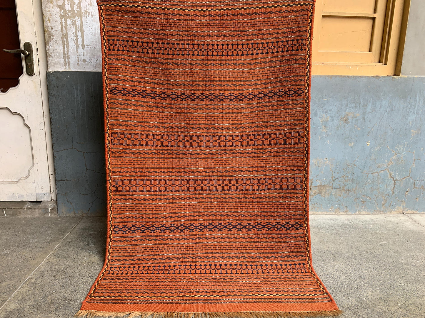 3x5 Ft Antique kilim Rug, Afghan Handmade kilim Rug, Laghari design kilim Rug, Flatweave Oriental kilim Rug, Rugs for Kitchen Hallway Rug.