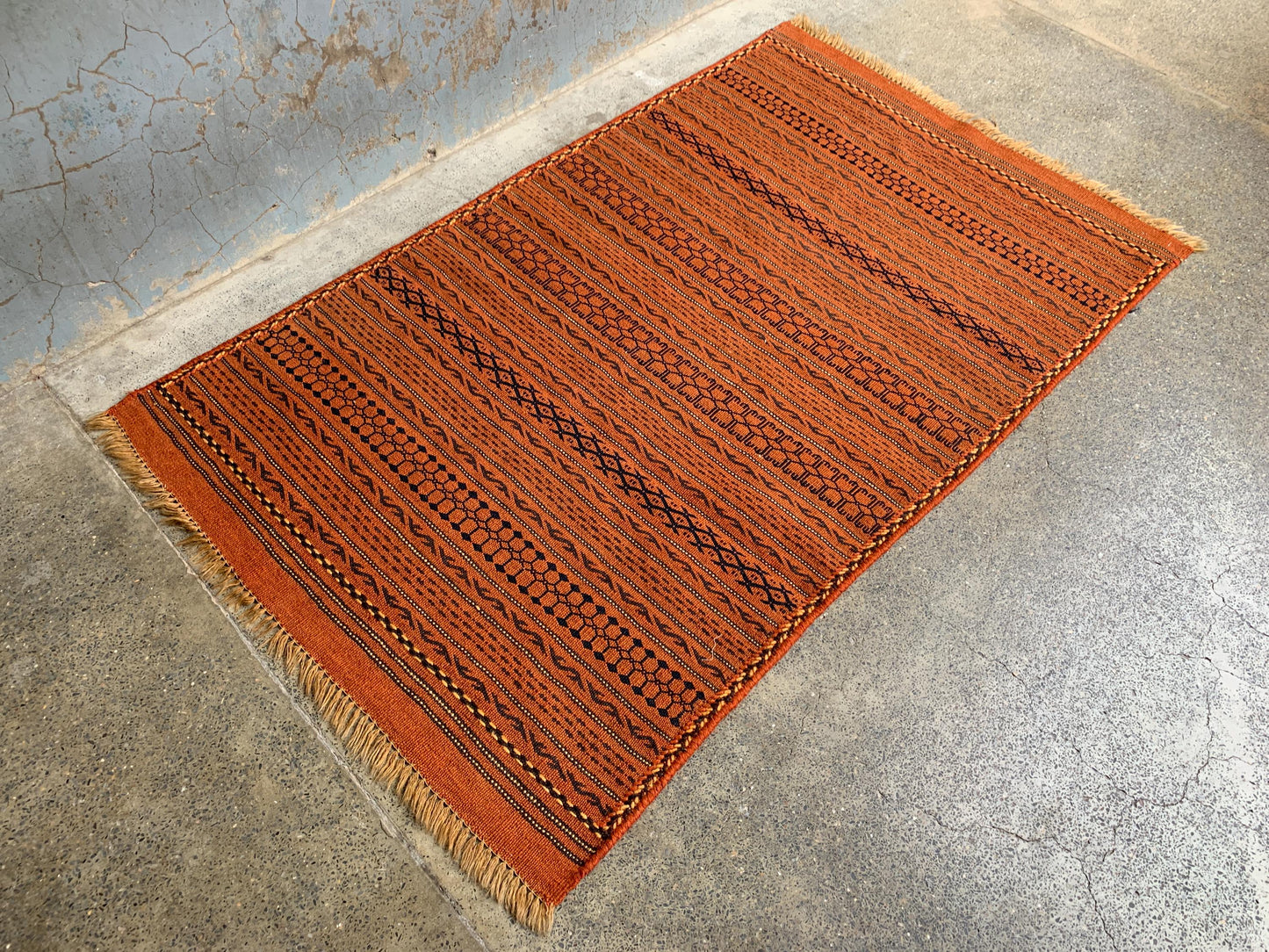 3x5 Ft Antique kilim Rug, Afghan Handmade kilim Rug, Laghari design kilim Rug, Flatweave Oriental kilim Rug, Rugs for Kitchen Hallway Rug.