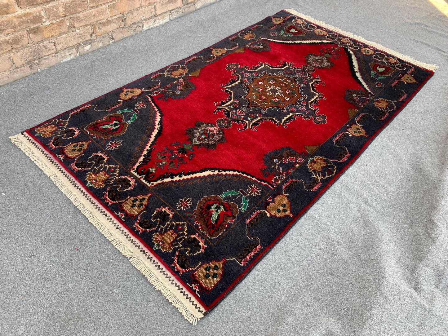 4x7 Ft Vintage Baluchi Rug, Afghan Hand Knotted Rug, Geometric Area Rug, Oriental Wool Rug, High Pile Rug, Rugs for Bedroom Living Room Rug.