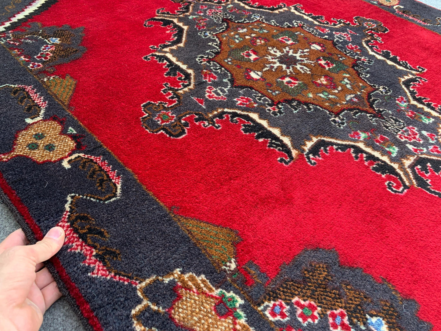 4x7 Ft Vintage Baluchi Rug, Afghan Hand Knotted Rug, Geometric Area Rug, Oriental Wool Rug, High Pile Rug, Rugs for Bedroom Living Room Rug.