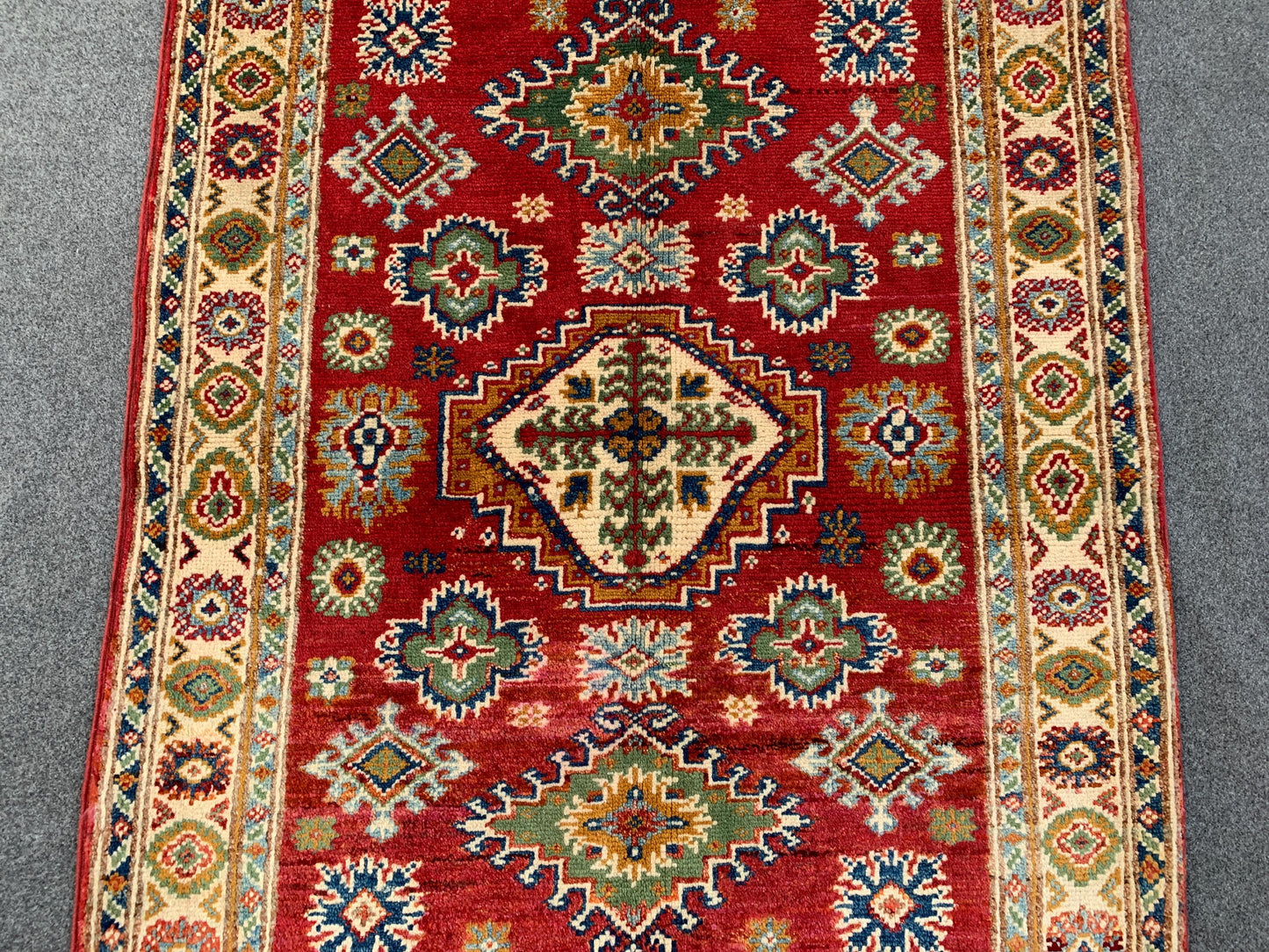 3x4 Vintage Kazak Rug, Afghan Handmade Rug, Geometric Area Rug, Oriental Wool Rug, Turkmen Tribal Rug, Rugs for Bedroom Kitchen Hallway Rug.