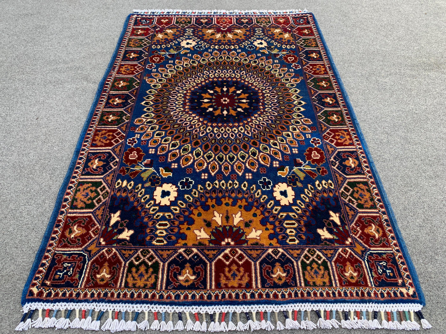3x4 Ft Amazing Floral Rug, Afghan Hand Knotted Rug, Good Pile Rug, Bukhara design Rug, Oriental Wool Rug, Best for Office Rug, Bedroom Rug.