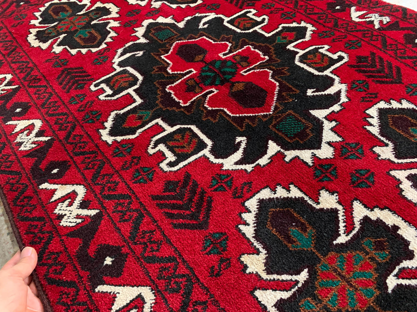 3x5 Ft Vintage Rug, Afghan Handmade Wool Rug, Geometric Area Rug, Oriental Turkmen Rug, Antique Tribal Rug, Rugs for Bedroom Hallway Rug etc