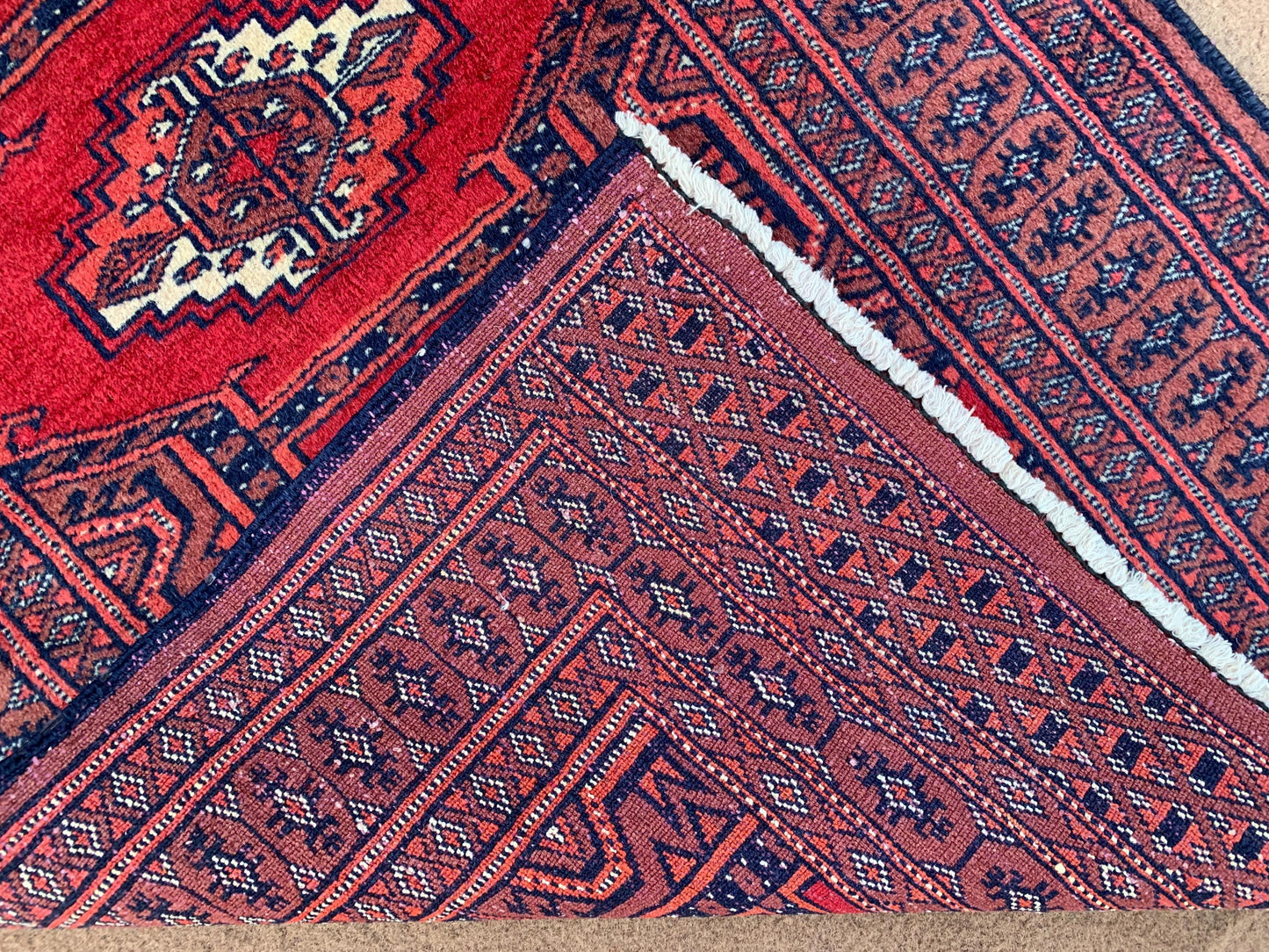 Vintage Pakistani Runner Rug 2x6 Ft Hand Knotted Runner Rug, Geometric Area Rug, Red Blue Runner Rug, Home Decor Rug, Hallway Runner Rug etc