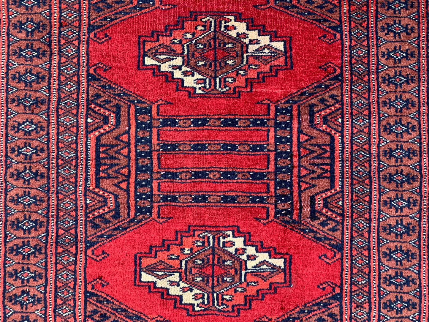Vintage Pakistani Runner Rug 2x6 Ft Hand Knotted Runner Rug, Geometric Area Rug, Red Blue Runner Rug, Home Decor Rug, Hallway Runner Rug etc