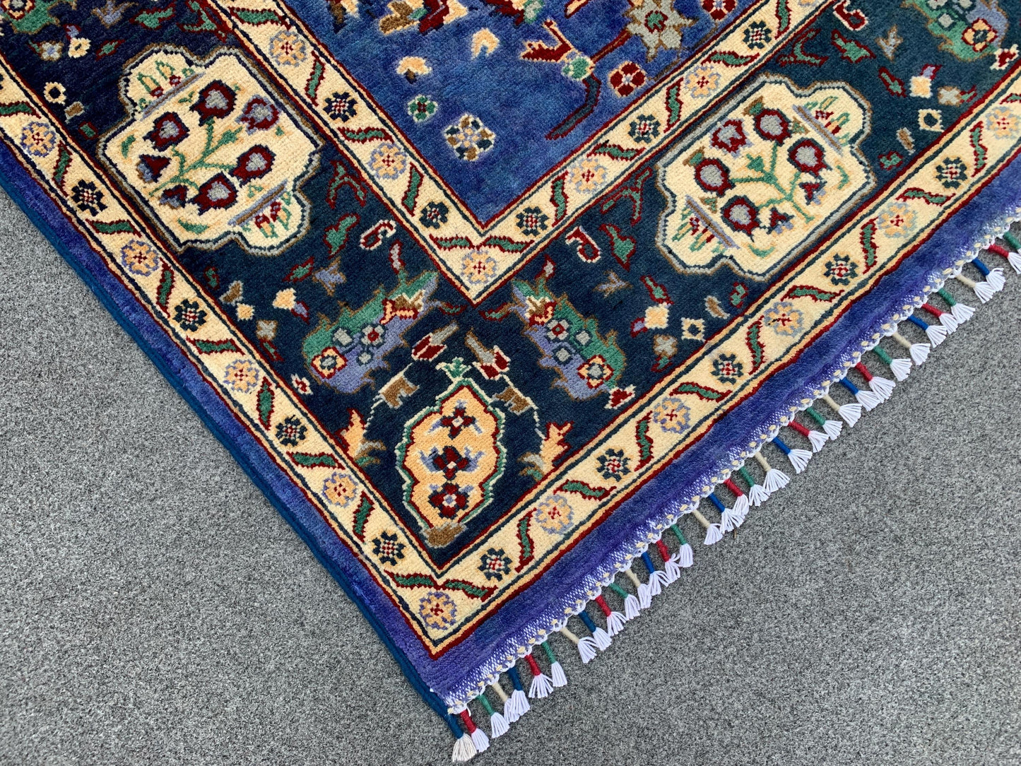 5x7 Ft Tree of life design Rug, Natural Hand Knotted Rug, Blue Afghan Rug, Good Pile Rug Oriental Wool Rug, Rugs for Bedroom Living Room Rug