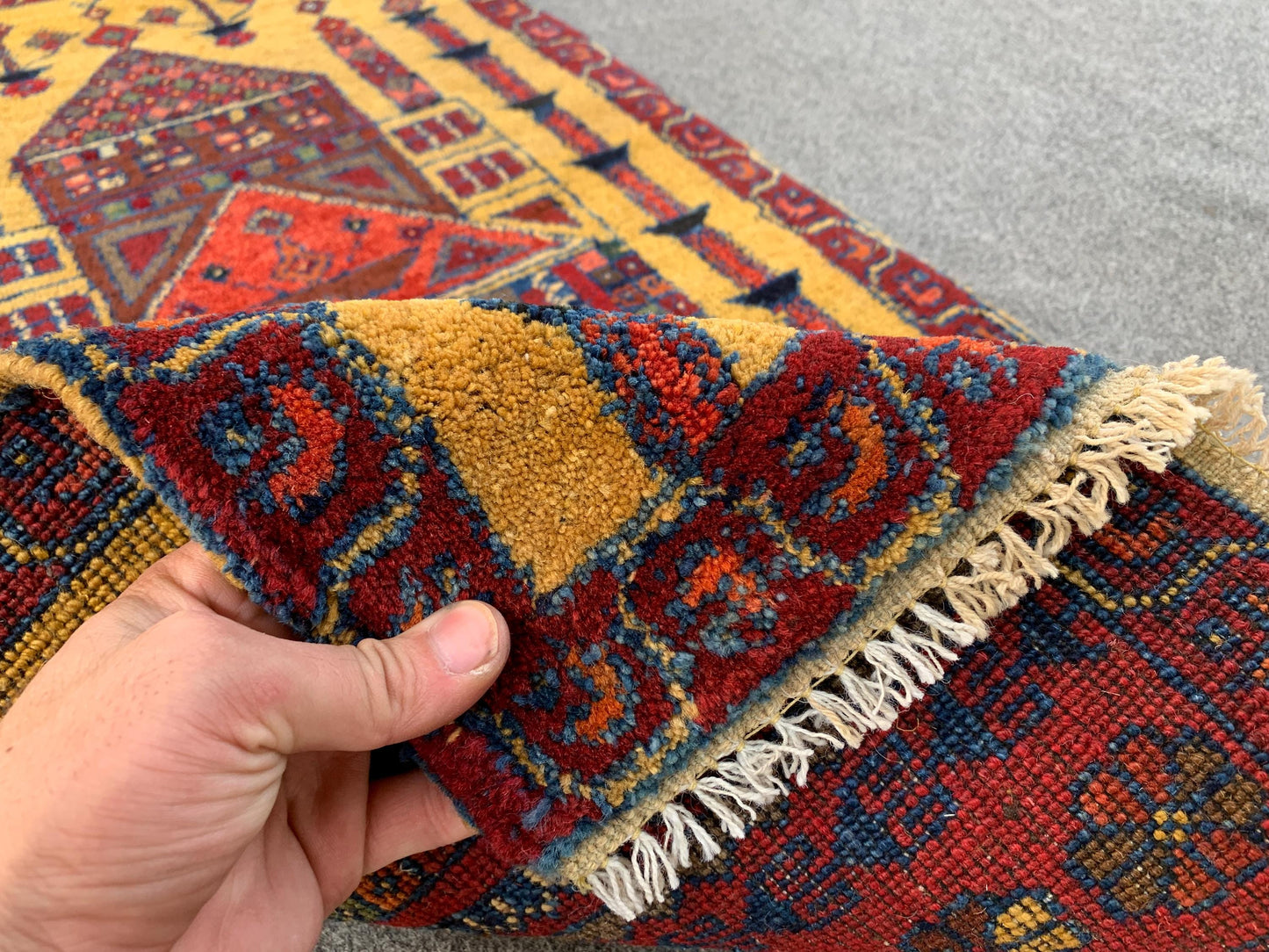 2x3 Ft Vintage Prayer Rug, Hand Knotted Prayer Rug, Afghan Prayer Rug, Oriental Wool Rug, High Pile Rug, Muslim Prayer Rug, Living Room Rug.