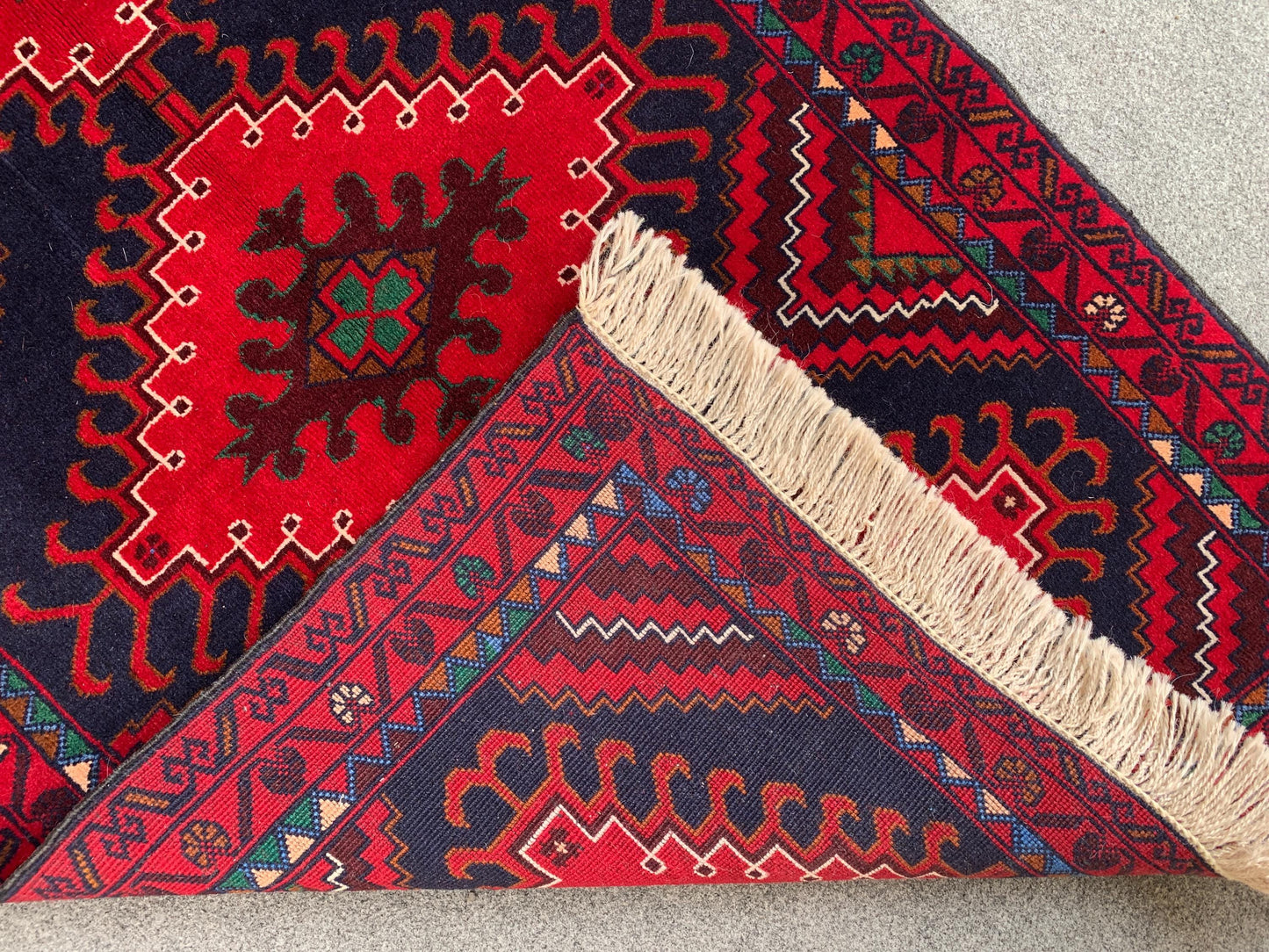 3x6 Ft Runner Rug, Natural Hand Knotted Afghan Rug, Geometric Area Rug High Pile Rug, High Quality Rug Oriental Wool Rug, Hallway Runner Rug