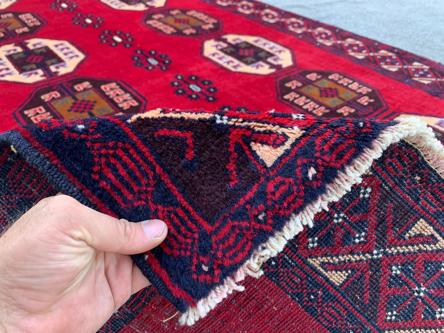 4x6 Ft Red Vintage Rug, Hand Knotted Afghan Wool Rug, Herati Baluchi Rug, Tribal Rug, Oriental Rug, Home Decor Rug, Bedroom Rug Hallway Rug.