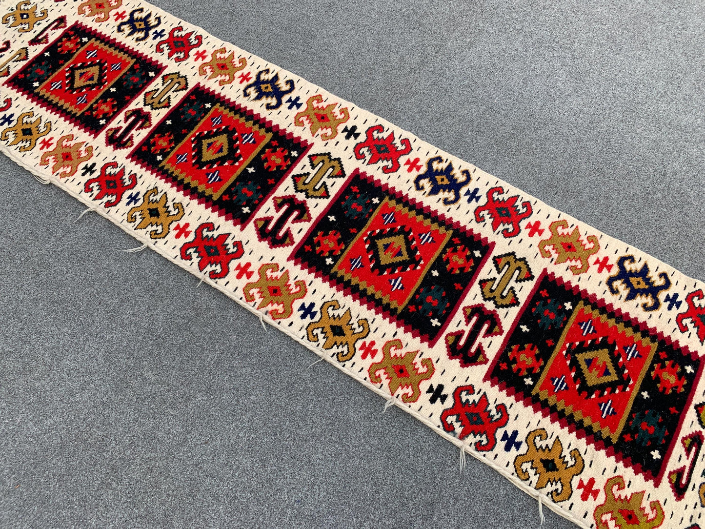 Runner kilim Rug 2x6 Ft Vintage Turkish design kilim Rug, Natural Hand knotted Runner kilim Rug, Oriental Wool kilim Rug, Hallway Runner Rug