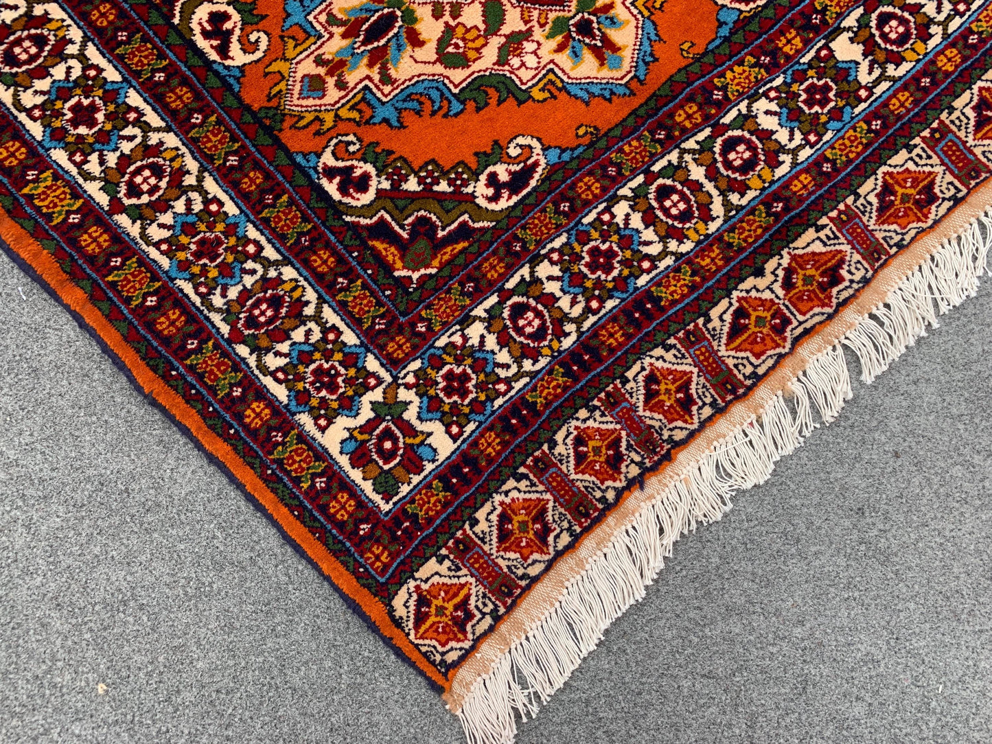Amazing Orange Runner Rug 3x9 Ft Afghan Hand Knotted Runner Rug, Vintage Geometric Area Rug, Good Quality Rug, Hallway Runner Rug, 90x290 Cm