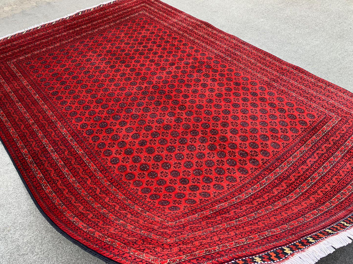 Afghan Red Rug 7x10 Ft Khoja Roshni Rug, Natural Hand Knotted Wool Rug, Turkmen Oriental Rug, Famous design Rug, Bedroom Rug Living Room Rug