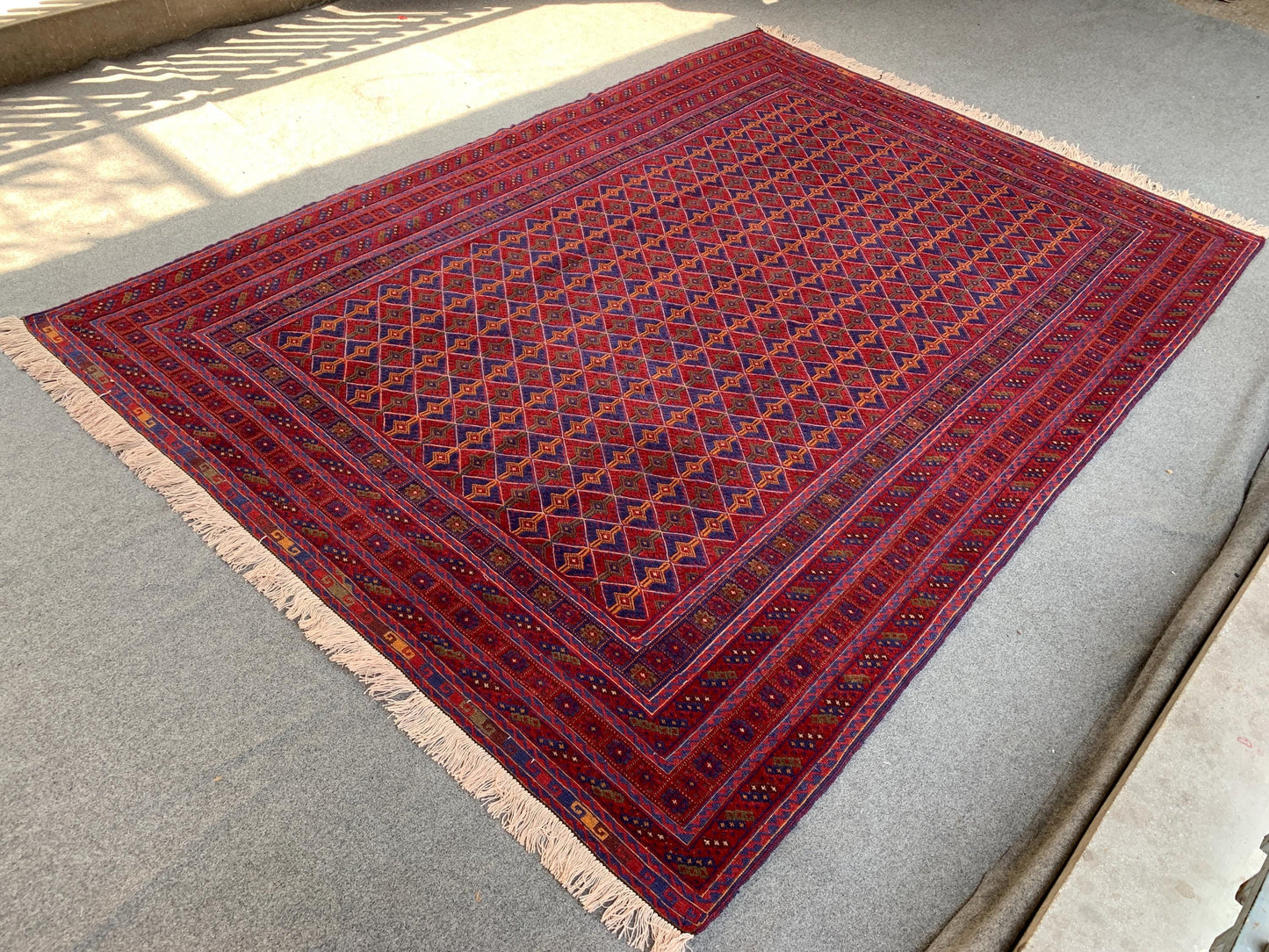 6x9 Ft Amazing Red Blue kilim Rug, Afghan Hand knotted Wool kilim Rug, Good Quality kilim Rug, Home Decor Rug, Bedroom Rug, Living Room Rug.