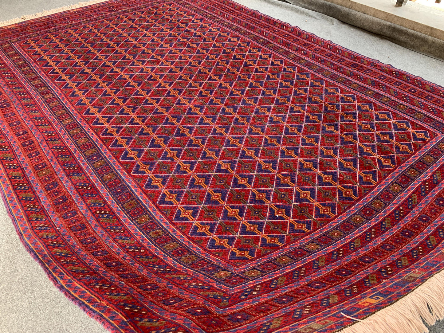 6x9 Ft Amazing Red Blue kilim Rug, Afghan Hand knotted Wool kilim Rug, Good Quality kilim Rug, Home Decor Rug, Bedroom Rug, Living Room Rug.