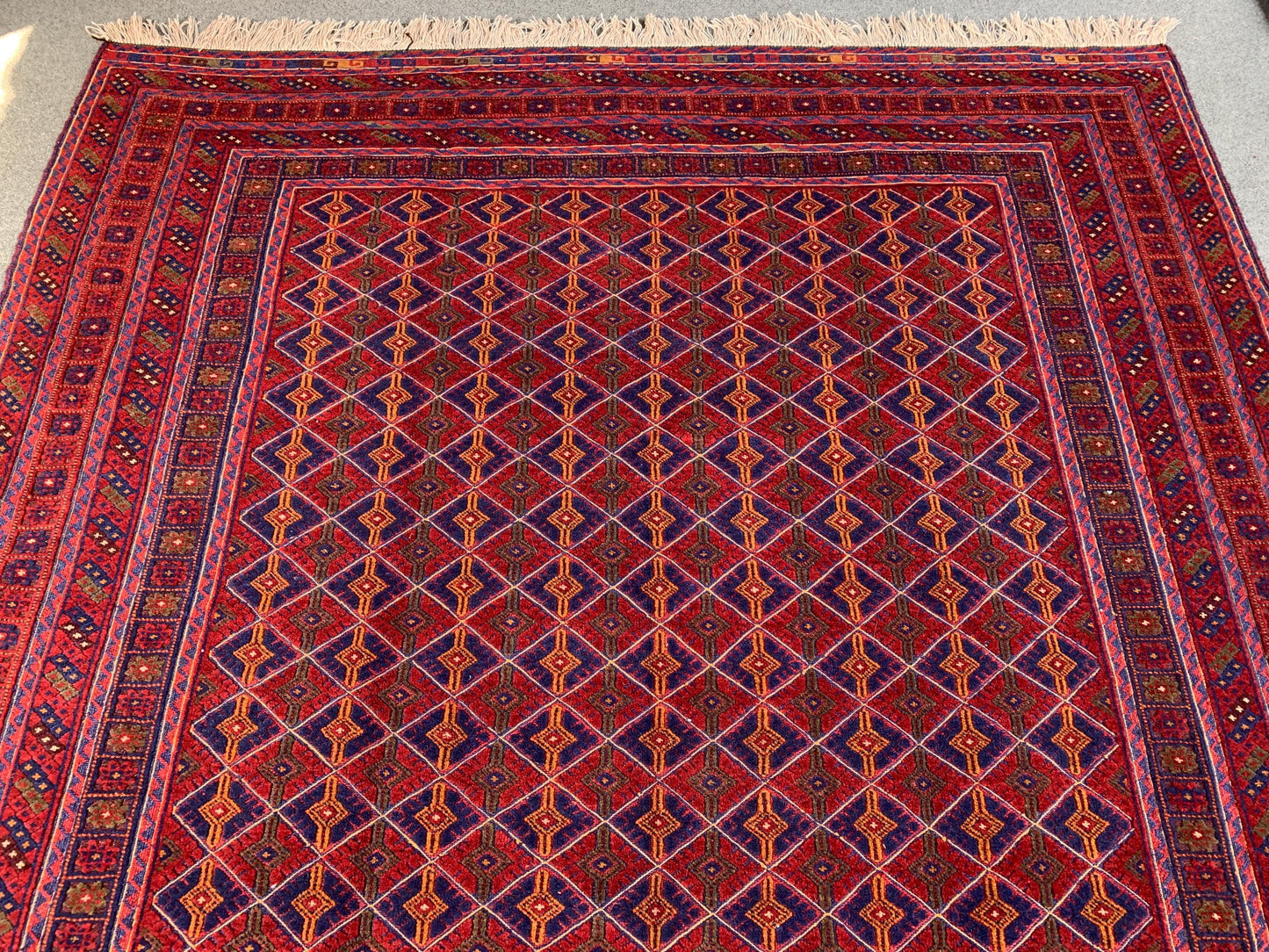 6x9 Ft Amazing Red Blue kilim Rug, Afghan Hand knotted Wool kilim Rug, Good Quality kilim Rug, Home Decor Rug, Bedroom Rug, Living Room Rug.