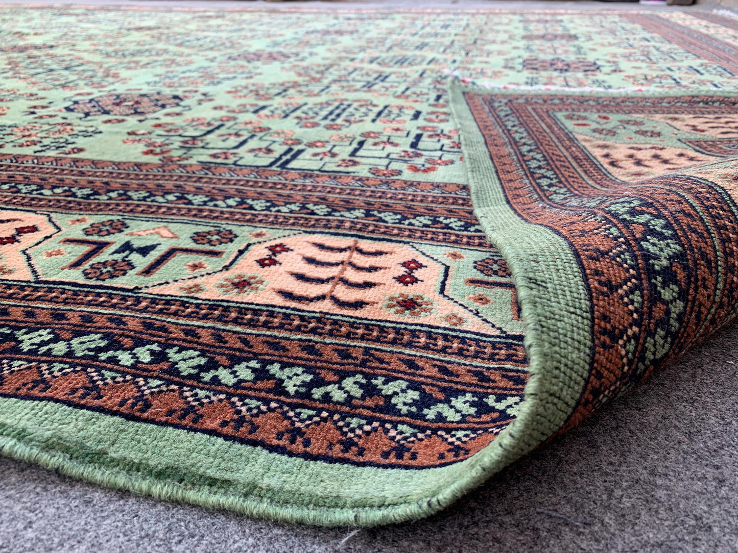 8x12 Ft Large Afghan Bukhara Rug, Natural Hand Knotted Wool Rug, High Quality Bukhara Rug, Turkmen Oriental Rug Dining Room Living Room Rug.