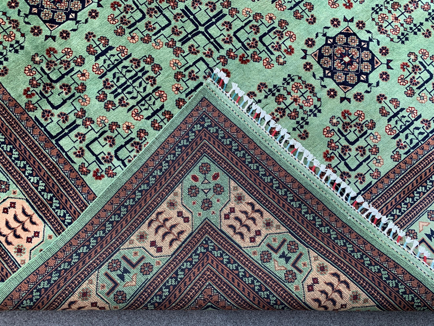8x12 Ft Large Afghan Bukhara Rug, Natural Hand Knotted Wool Rug, High Quality Bukhara Rug, Turkmen Oriental Rug Dining Room Living Room Rug.
