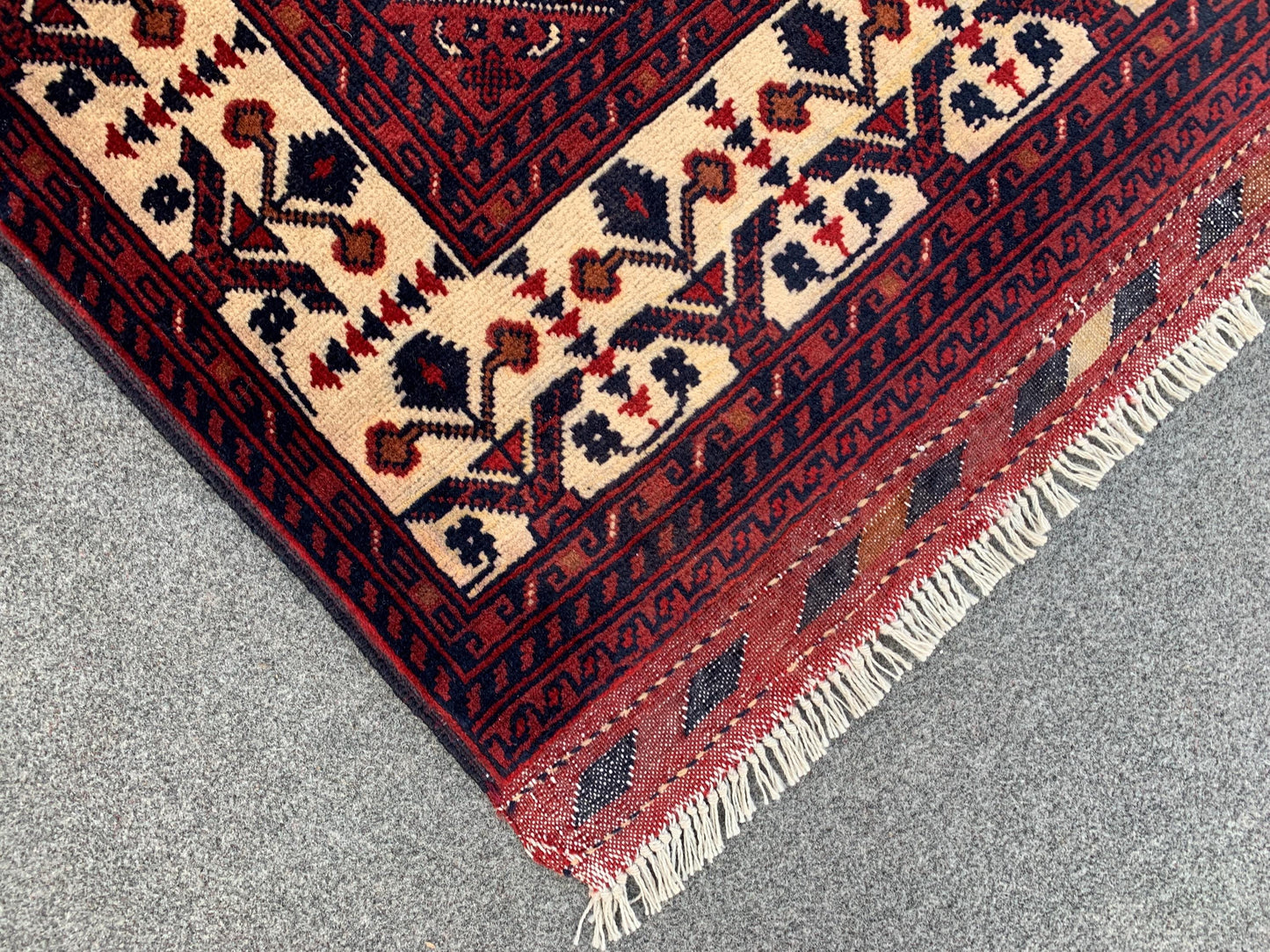 2x4 Ft Small Afghan Rug, Afghan Handmade Wool Rug, Geometric Area Rug, Small Oriental Rug, Tribal Rug, Small Gift Rug, Bedroom Hallway Rug.