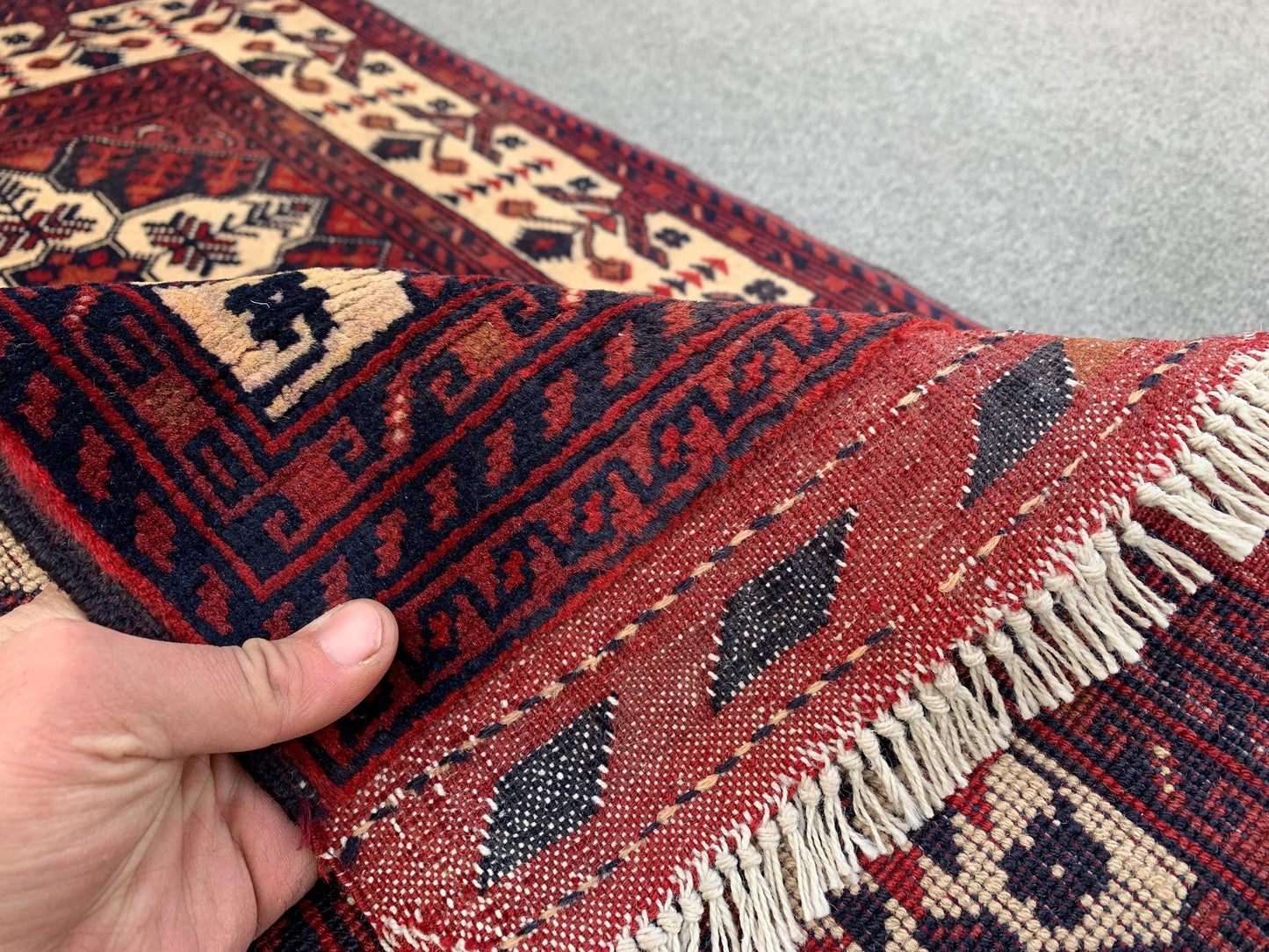 2x4 Ft Small Afghan Rug, Afghan Handmade Wool Rug, Geometric Area Rug, Small Oriental Rug, Tribal Rug, Small Gift Rug, Bedroom Hallway Rug.