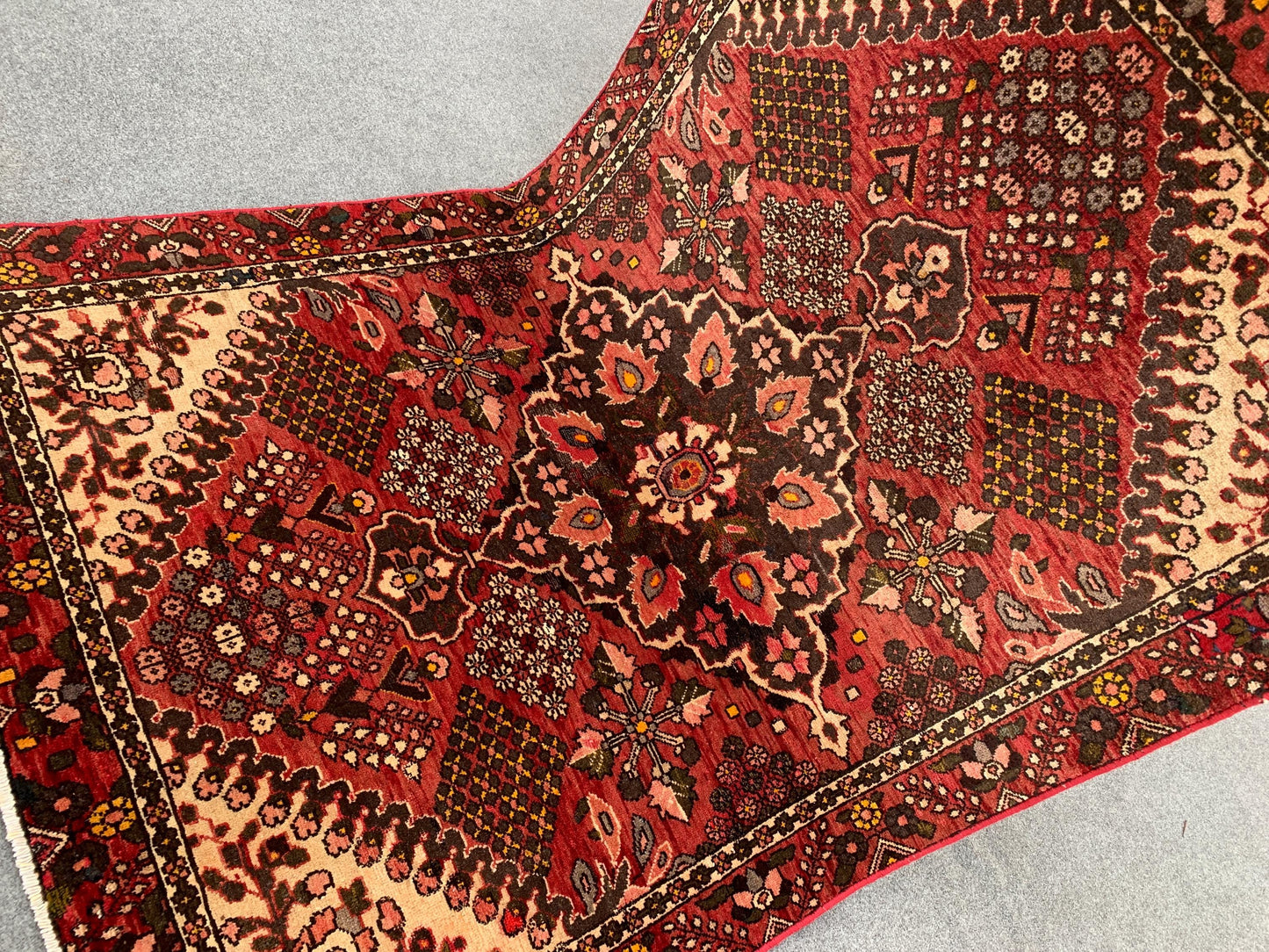 One of a kind Antique Rug, 4x6 Ft Afghan Hand Knotted Wool Rug, Vintage Geometric design Rug, Oriental Turkmen Tribal Rug, Living Room Rug.