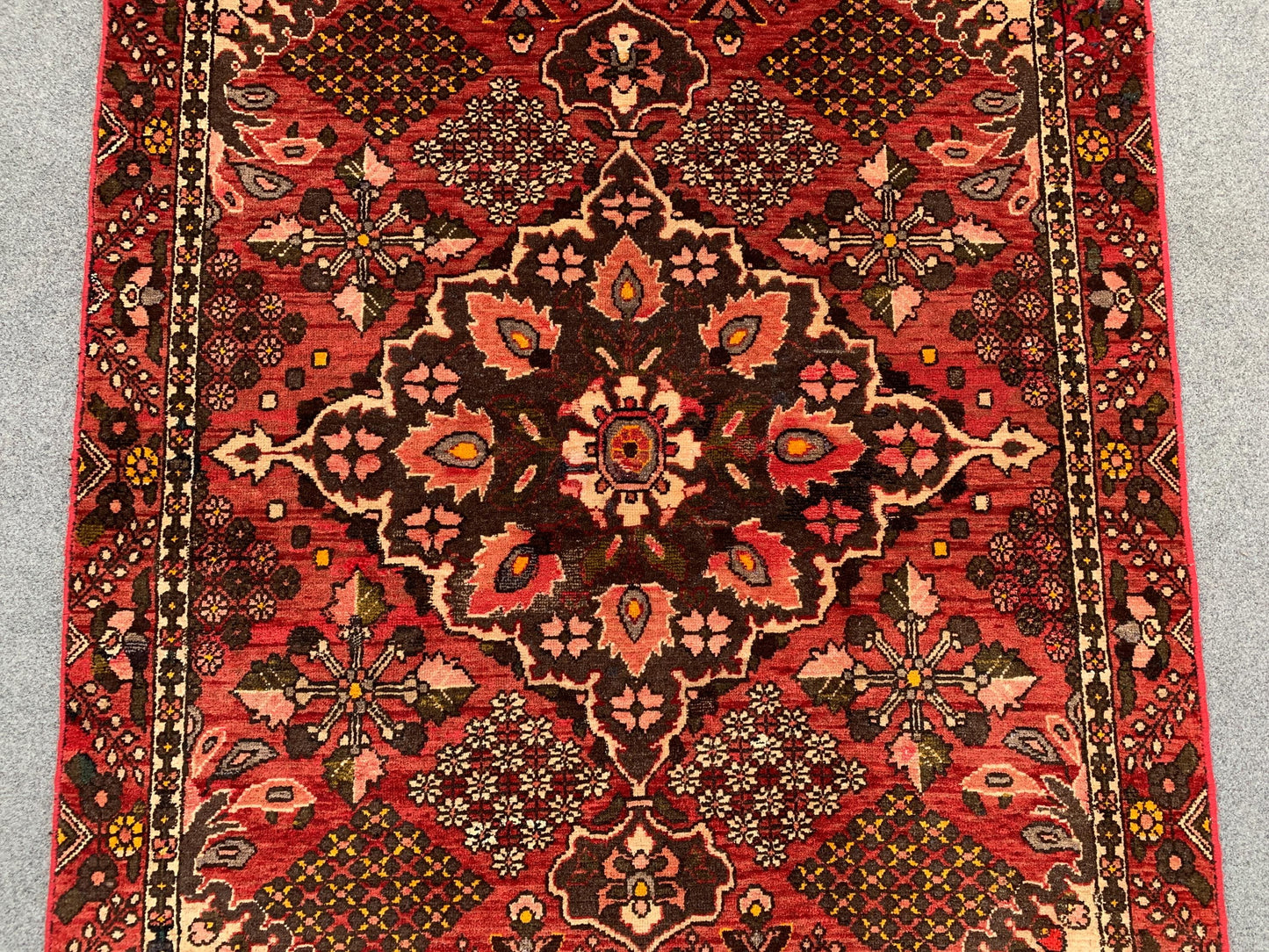 One of a kind Antique Rug, 4x6 Ft Afghan Hand Knotted Wool Rug, Vintage Geometric design Rug, Oriental Turkmen Tribal Rug, Living Room Rug.