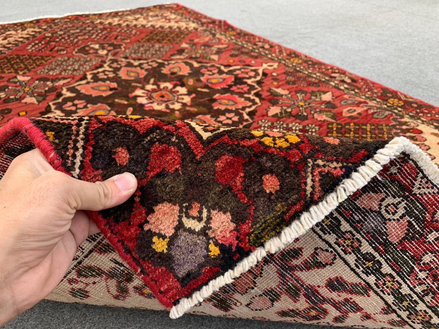 One of a kind Antique Rug, 4x6 Ft Afghan Hand Knotted Wool Rug, Vintage Geometric design Rug, Oriental Turkmen Tribal Rug, Living Room Rug.
