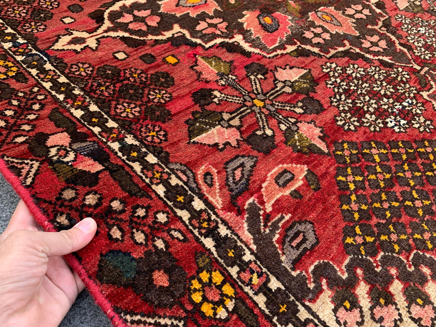 One of a kind Antique Rug, 4x6 Ft Afghan Hand Knotted Wool Rug, Vintage Geometric design Rug, Oriental Turkmen Tribal Rug, Living Room Rug.