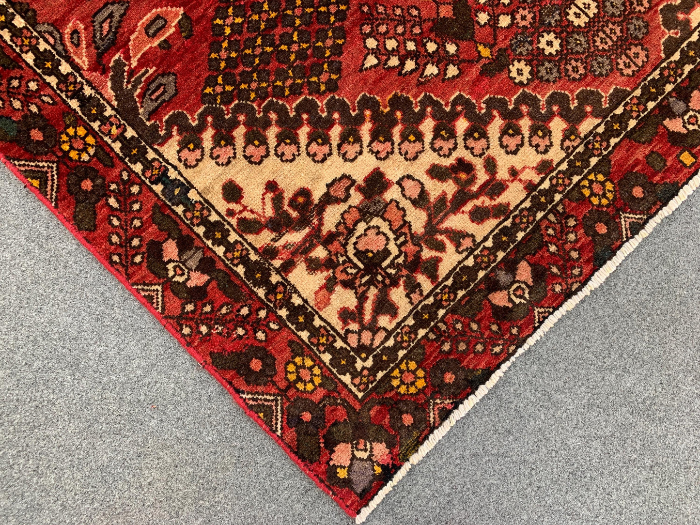 One of a kind Antique Rug, 4x6 Ft Afghan Hand Knotted Wool Rug, Vintage Geometric design Rug, Oriental Turkmen Tribal Rug, Living Room Rug.