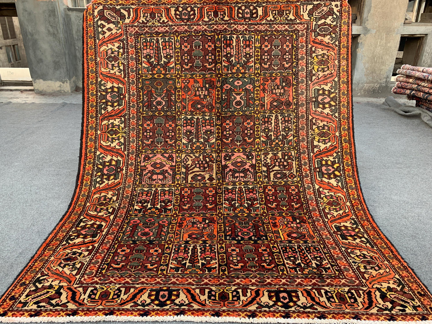 Vintage Tree of life design Rug 5x6 Ft Afghan Hand Knotted Rug, Oriental Turkmen Rug, Antique Tribal Wool Rug, Bedroom Rug, Living Room Rug.