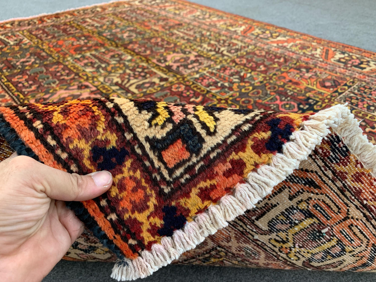 Vintage Tree of life design Rug 5x6 Ft Afghan Hand Knotted Rug, Oriental Turkmen Rug, Antique Tribal Wool Rug, Bedroom Rug, Living Room Rug.