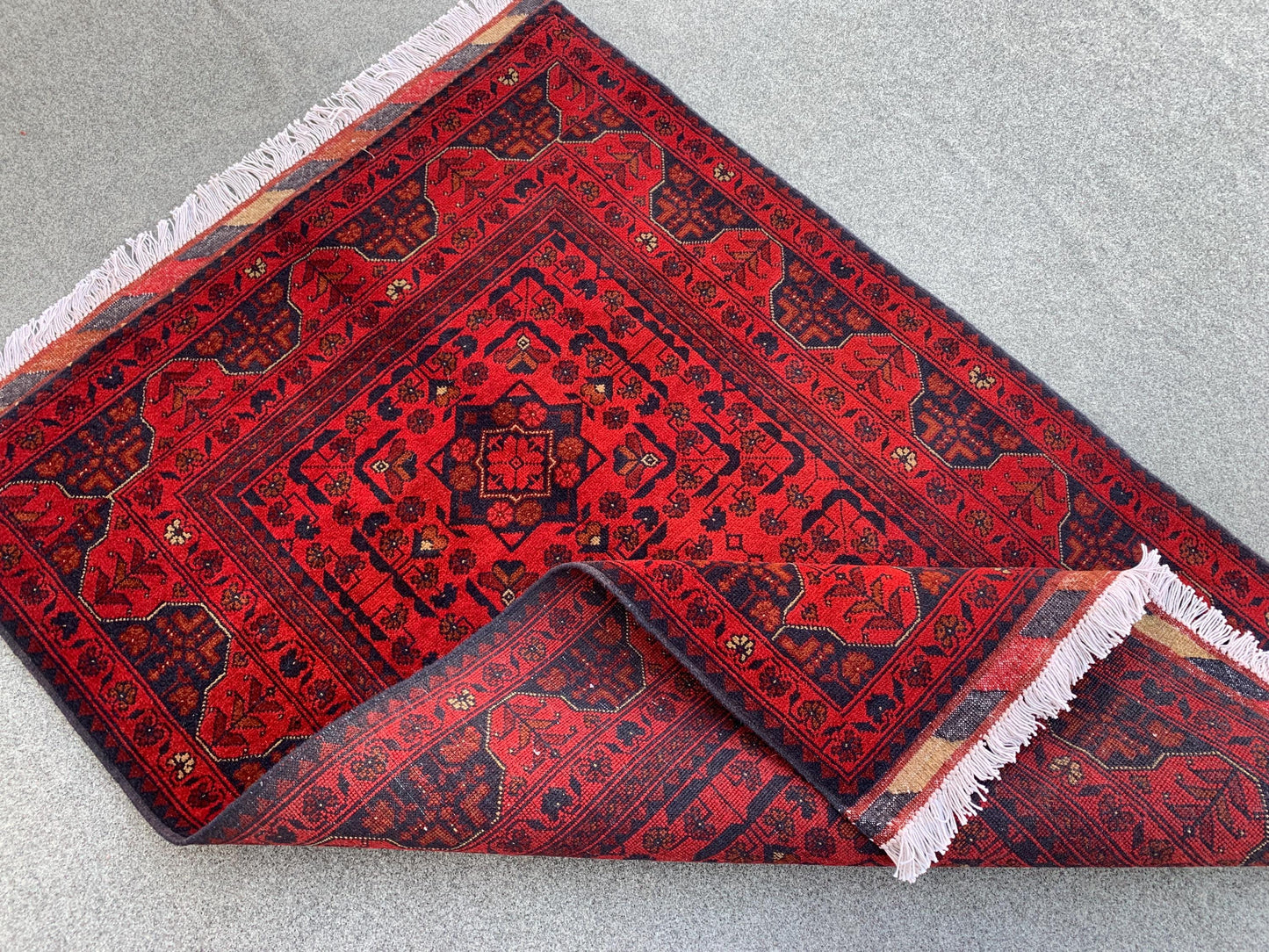 3x5 Ft Afghan Bukhara Rug, Turkmen Hand Knotted Wool Rug, Khal Muhammadi design Rug, Oriental Rug, Home Decor Rug, Bedroom Rug, Office Rug.