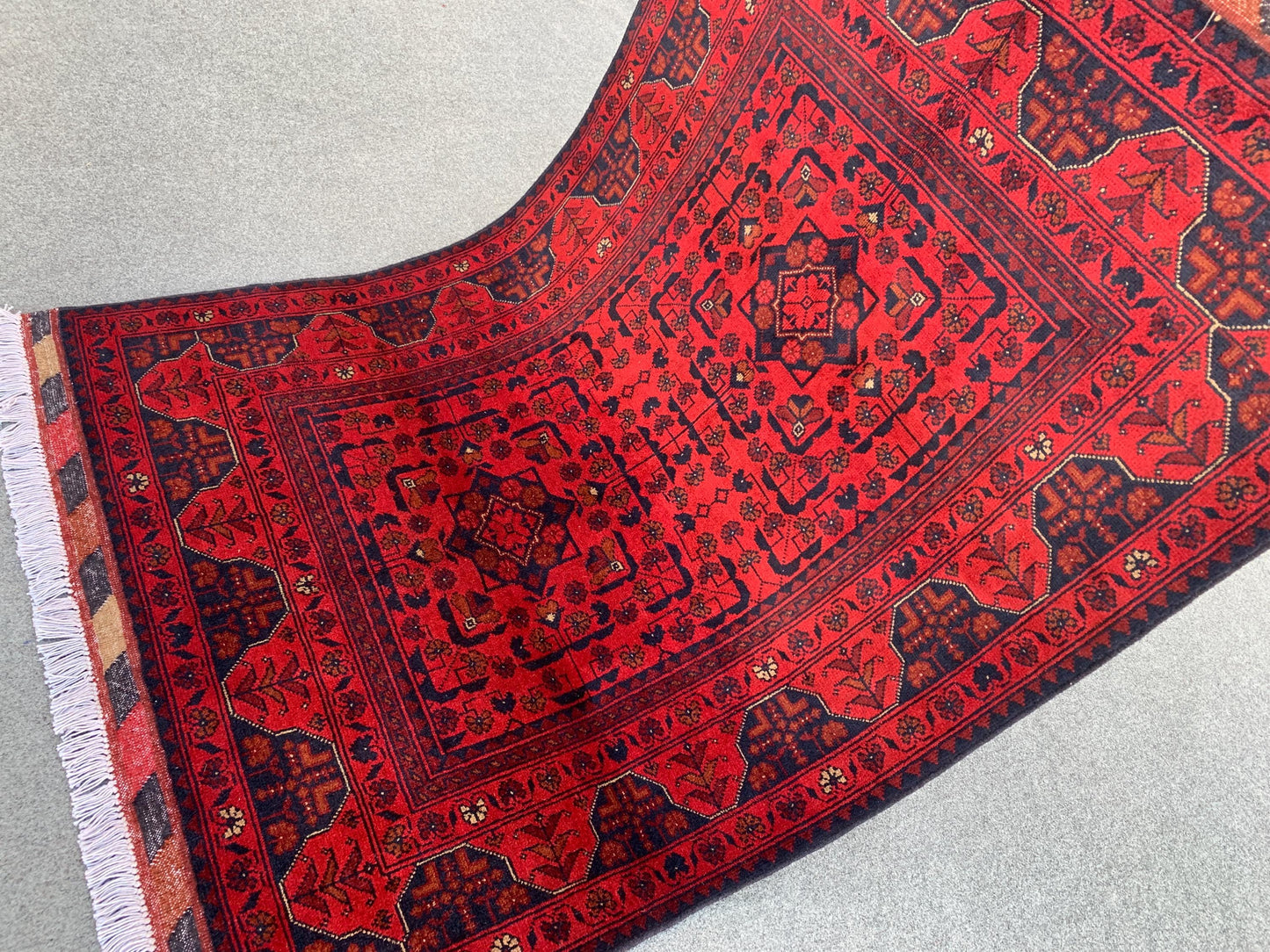 3x5 Ft Afghan Bukhara Rug, Turkmen Hand Knotted Wool Rug, Khal Muhammadi design Rug, Oriental Rug, Home Decor Rug, Bedroom Rug, Office Rug.