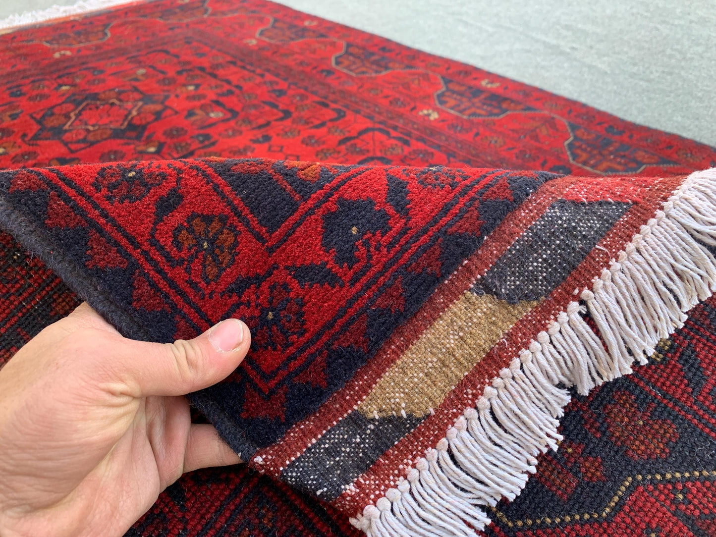 3x5 Ft Afghan Bukhara Rug, Turkmen Hand Knotted Wool Rug, Khal Muhammadi design Rug, Oriental Rug, Home Decor Rug, Bedroom Rug, Office Rug.