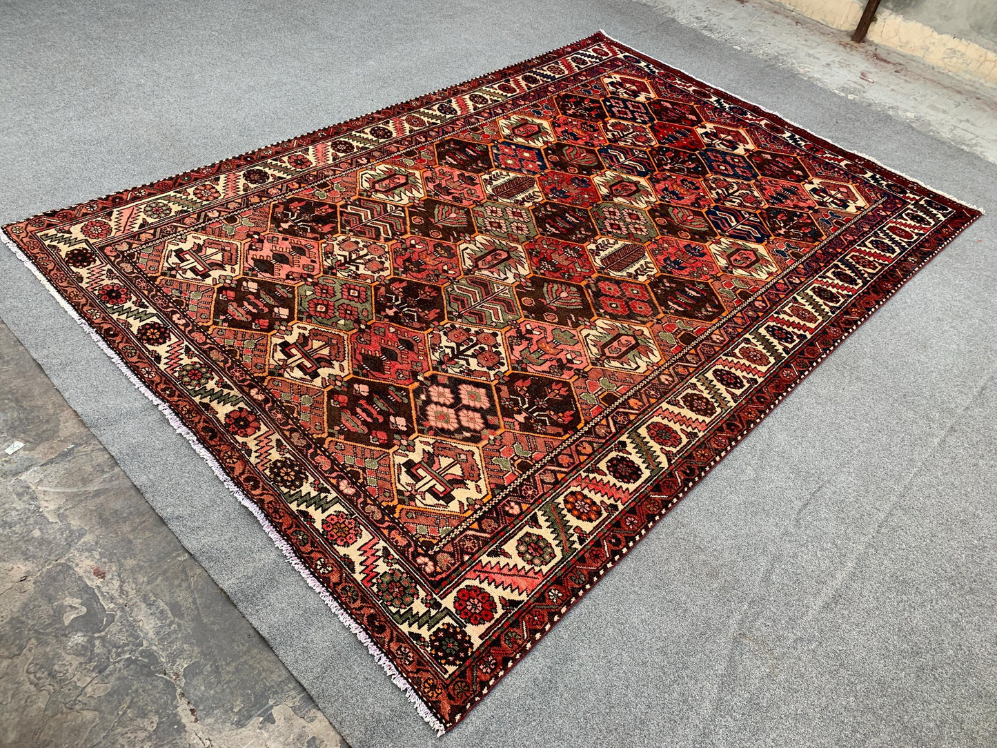 7x10 Ft Vintage Floral Rug, Afghan Hand knotted Wool Rug, Turkmen Tribal Rug, Antique Oriental Rug, Home Decor Rug Best for Living Room Rug.