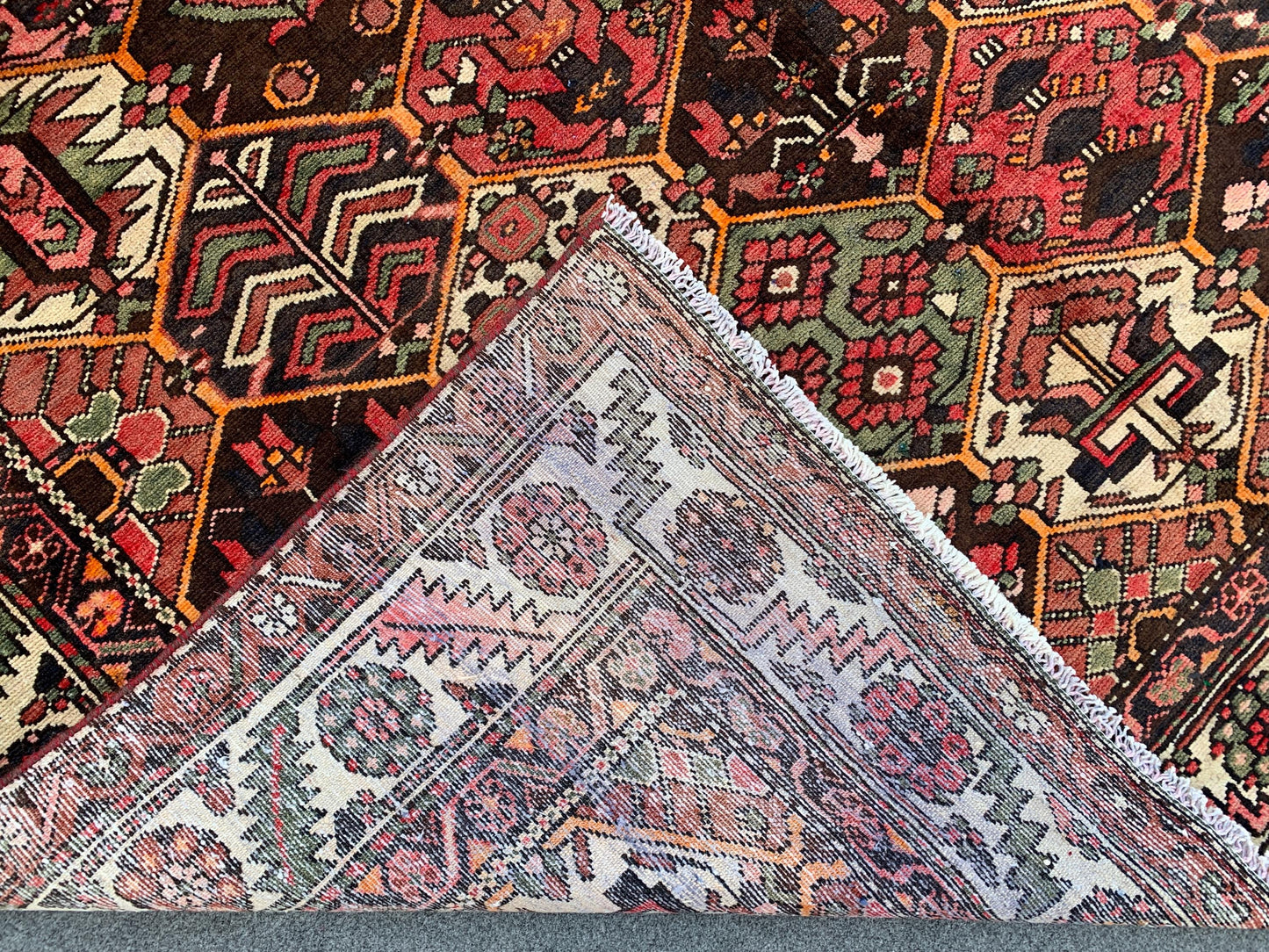 7x10 Ft Vintage Floral Rug, Afghan Hand knotted Wool Rug, Turkmen Tribal Rug, Antique Oriental Rug, Home Decor Rug Best for Living Room Rug.