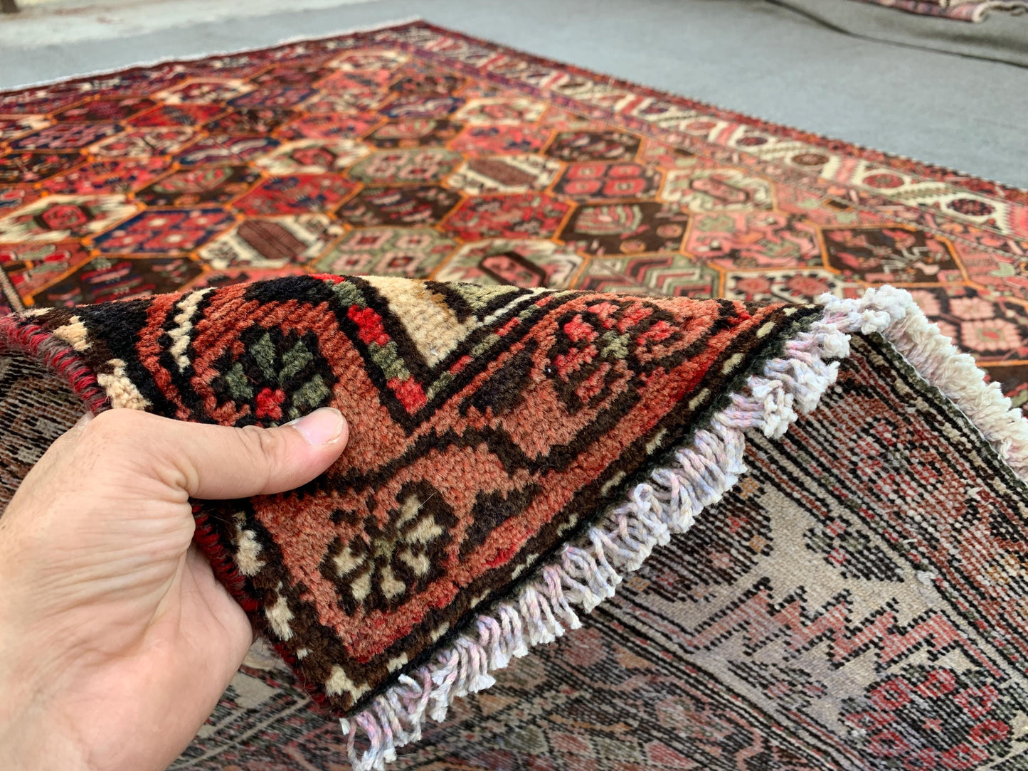 7x10 Ft Vintage Floral Rug, Afghan Hand knotted Wool Rug, Turkmen Tribal Rug, Antique Oriental Rug, Home Decor Rug Best for Living Room Rug.