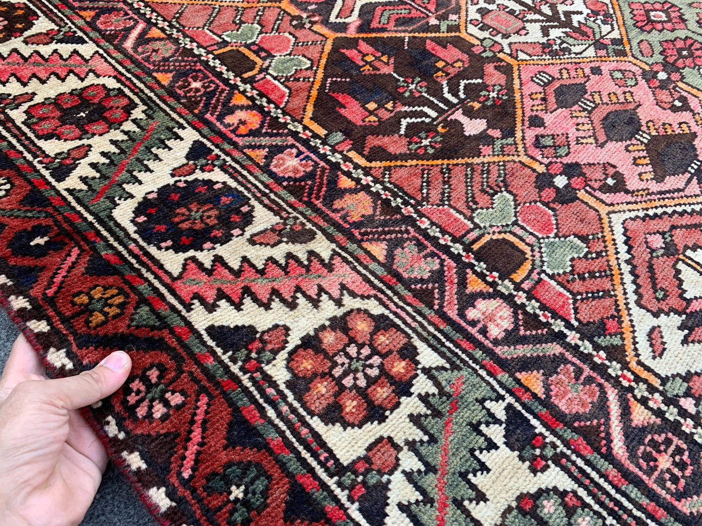 7x10 Ft Vintage Floral Rug, Afghan Hand knotted Wool Rug, Turkmen Tribal Rug, Antique Oriental Rug, Home Decor Rug Best for Living Room Rug.