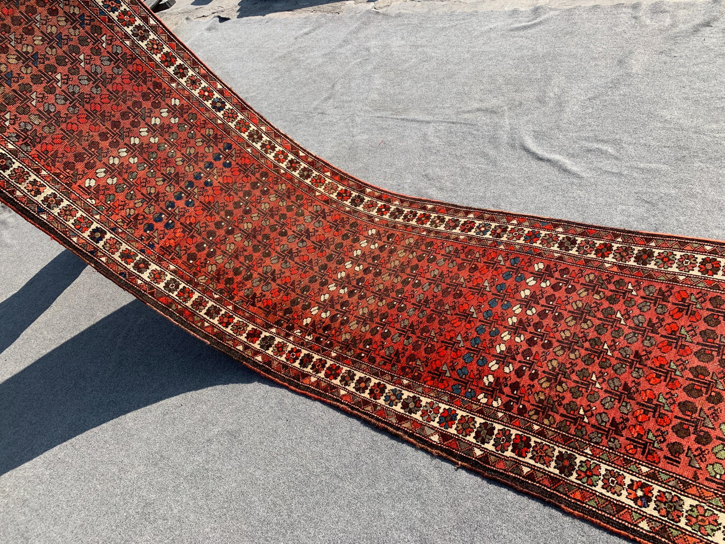 3x10 Ft Antique Afghan Runner Rug, Hand Knotted Runner Rug, Low Pile Rug, Vintage Floral Runner Rug, Oriental Runner Rug Hallway Runner Rug.