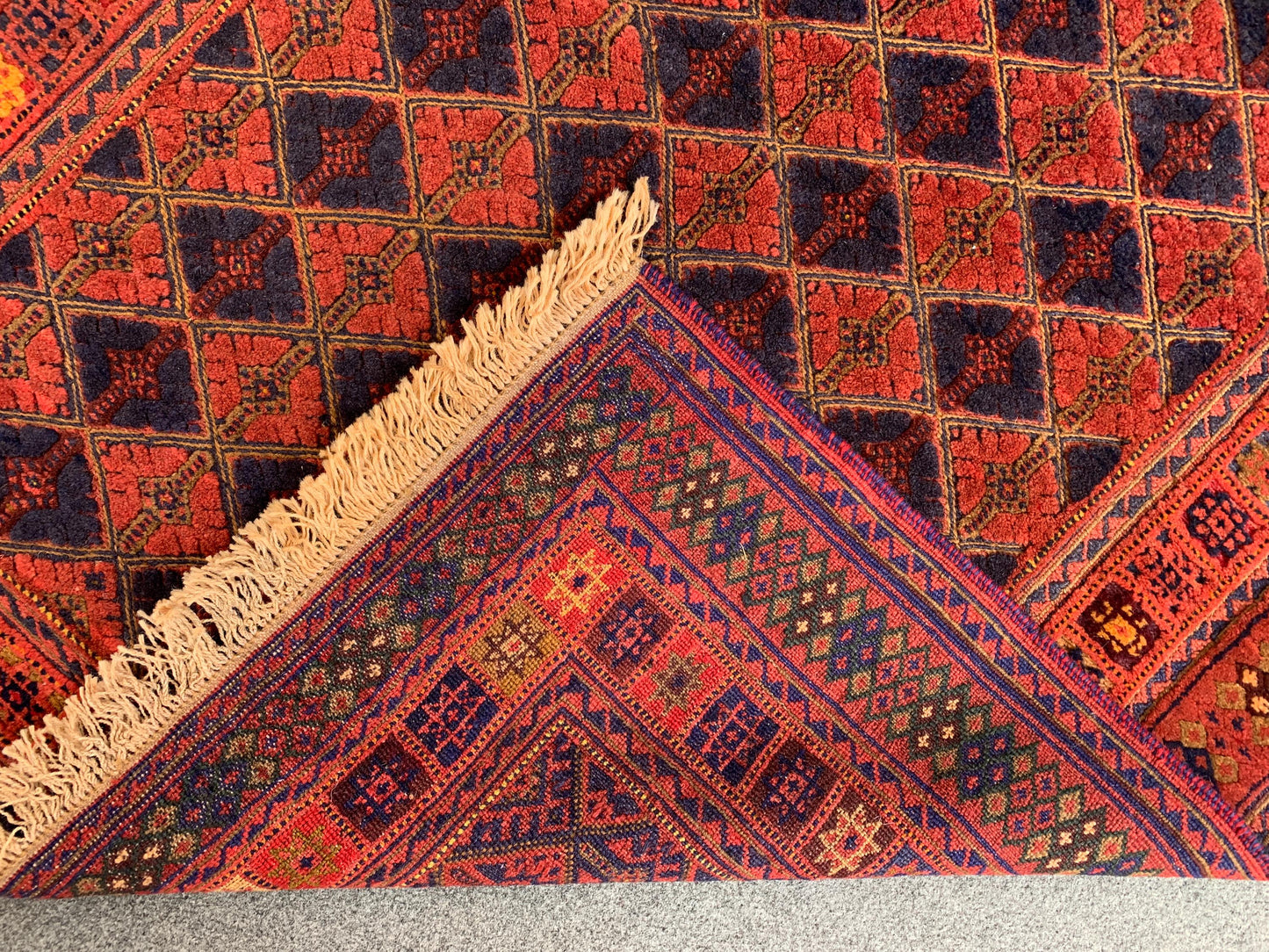 3x4 Ft Natural Hand Knotted kilim Rug, Afghan kilim Rug, Oriental Wool kilim Rug, Red Navy Blue kilim Rug, Home Decor Rug, Bedroom Rug etc.